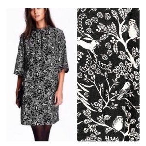 Old Navy Bird & Rabbit Print B&W Print Mini Dress - Size Small